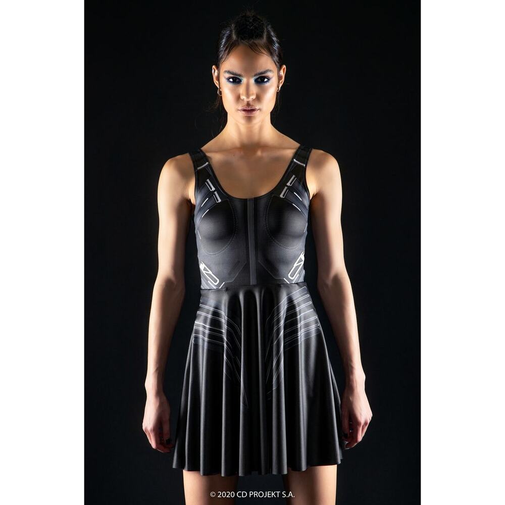 Blackmilk Clothing Netrunner Scoop Skater Dress Medium BNWT